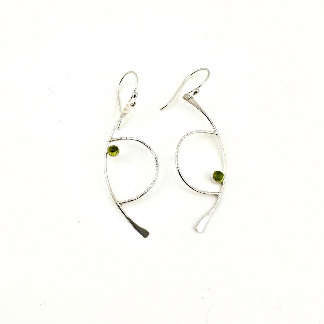 Half Moon Gemstone Earrings