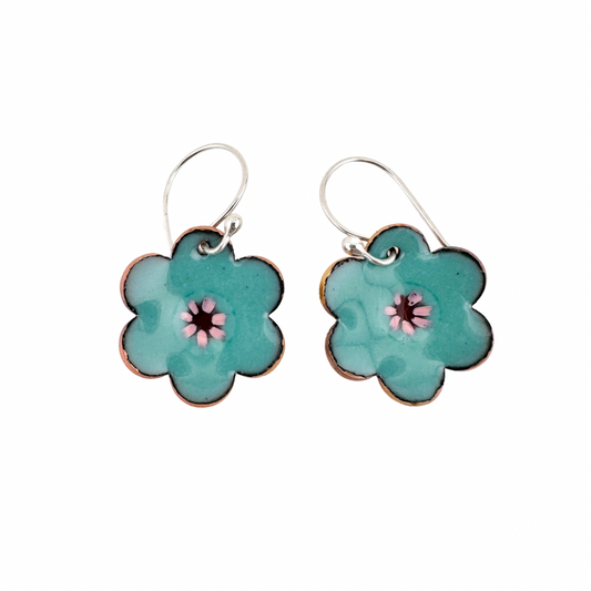 Floral Enameled Earrings