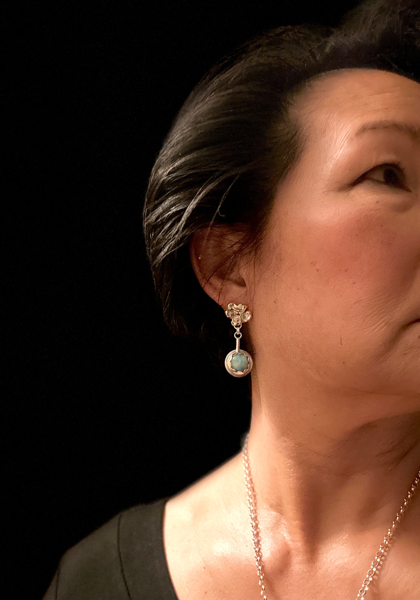 Ocean Bloom Larimar Pendant & Earrings