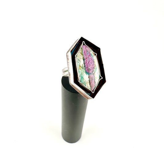 Ruby Fuchsite Freeform Ring Size 9.25