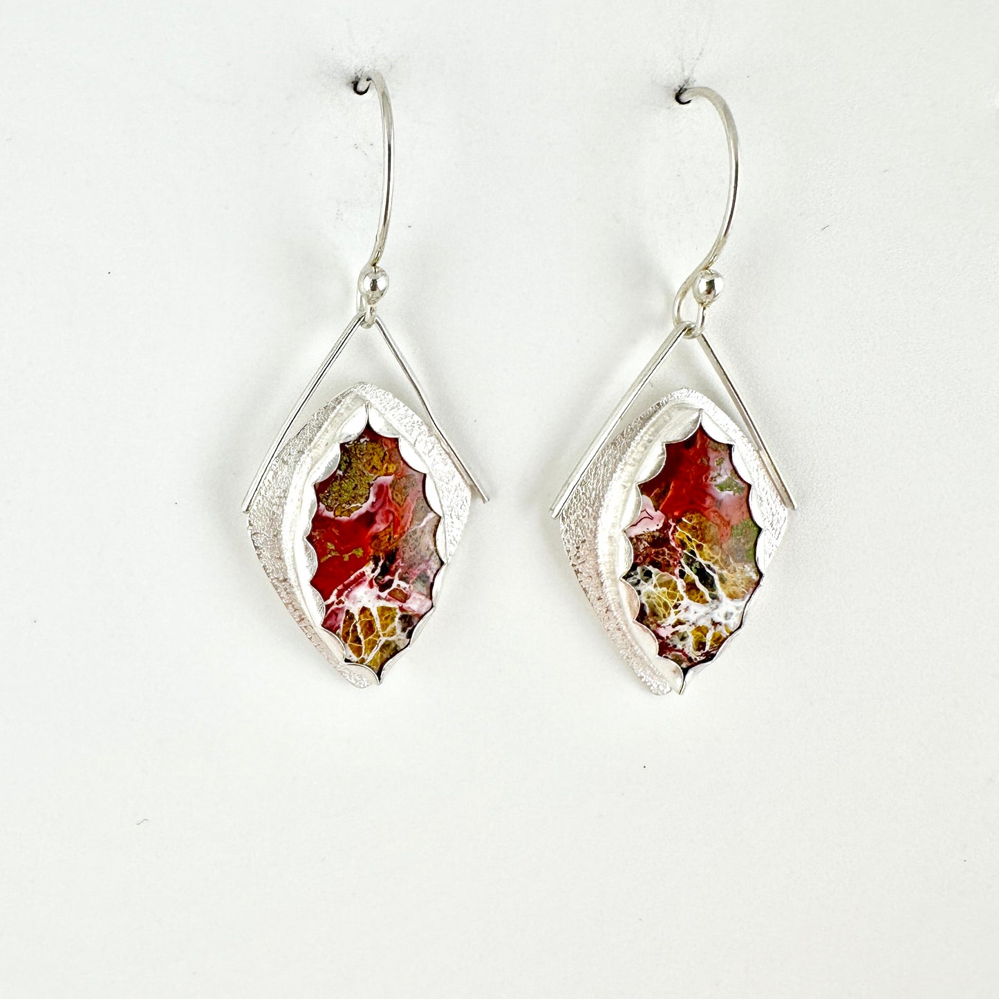 Crazy Lace Agate Kite Earrings