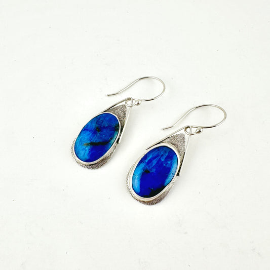 Oval Neon Apatite Drop Earrings