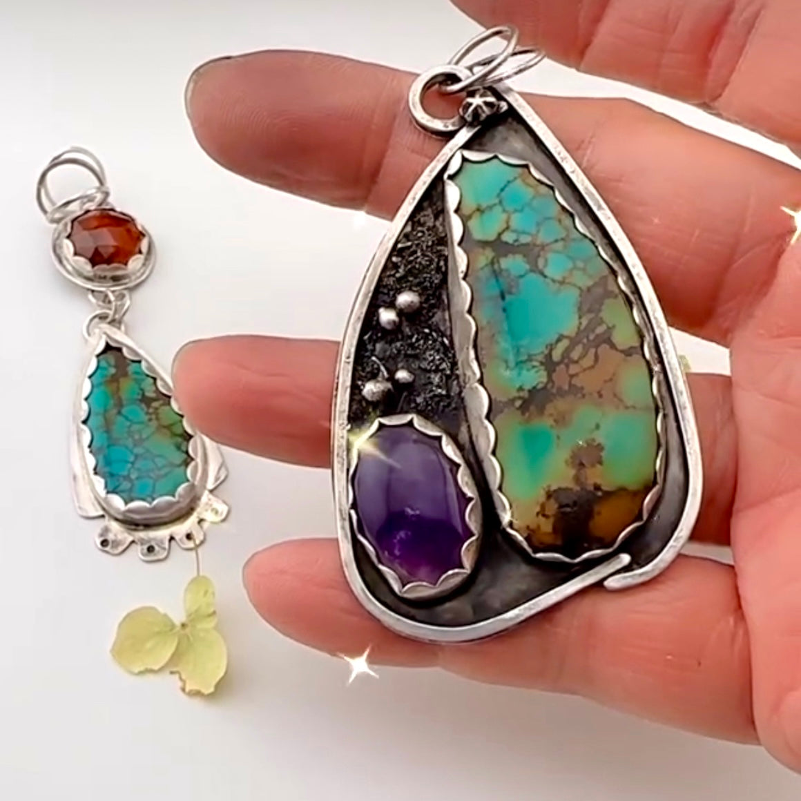 Amethyst & Turquoise Hopeful Pendant Necklace