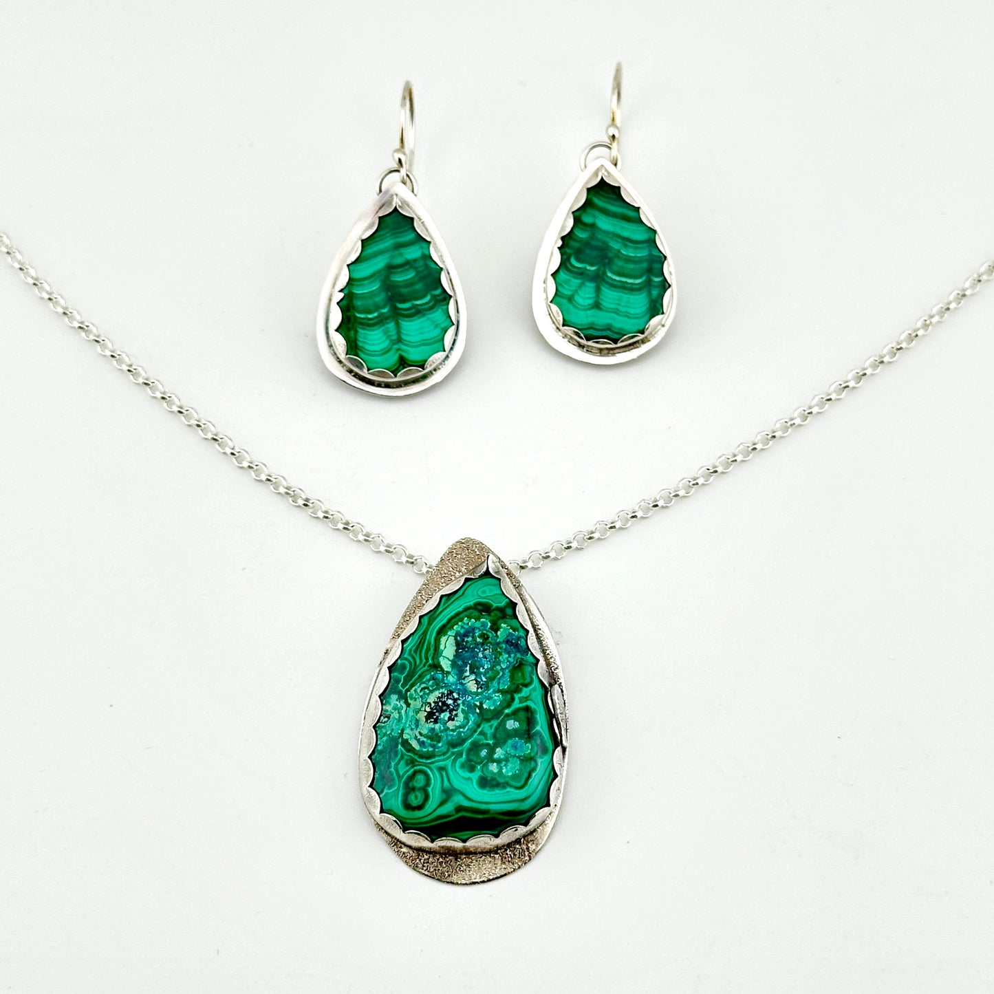 Malachite & Chrysocolla Pendant Necklace