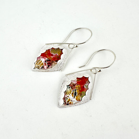 Crazy Lace Agate Kite Earrings