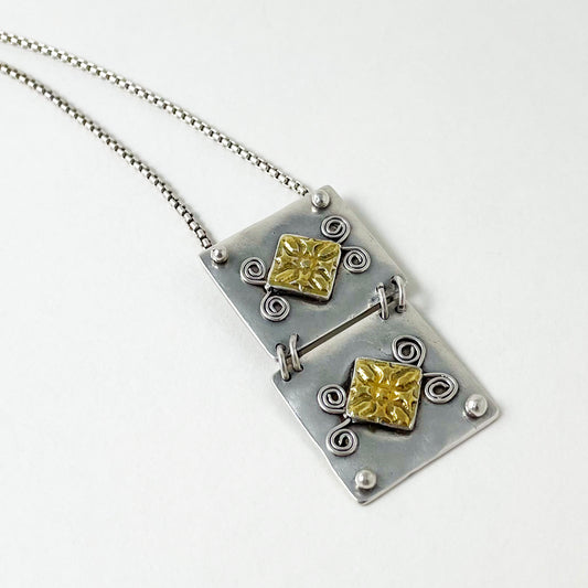 8 Spirals Talisman 22K Gilded Pendant Necklace