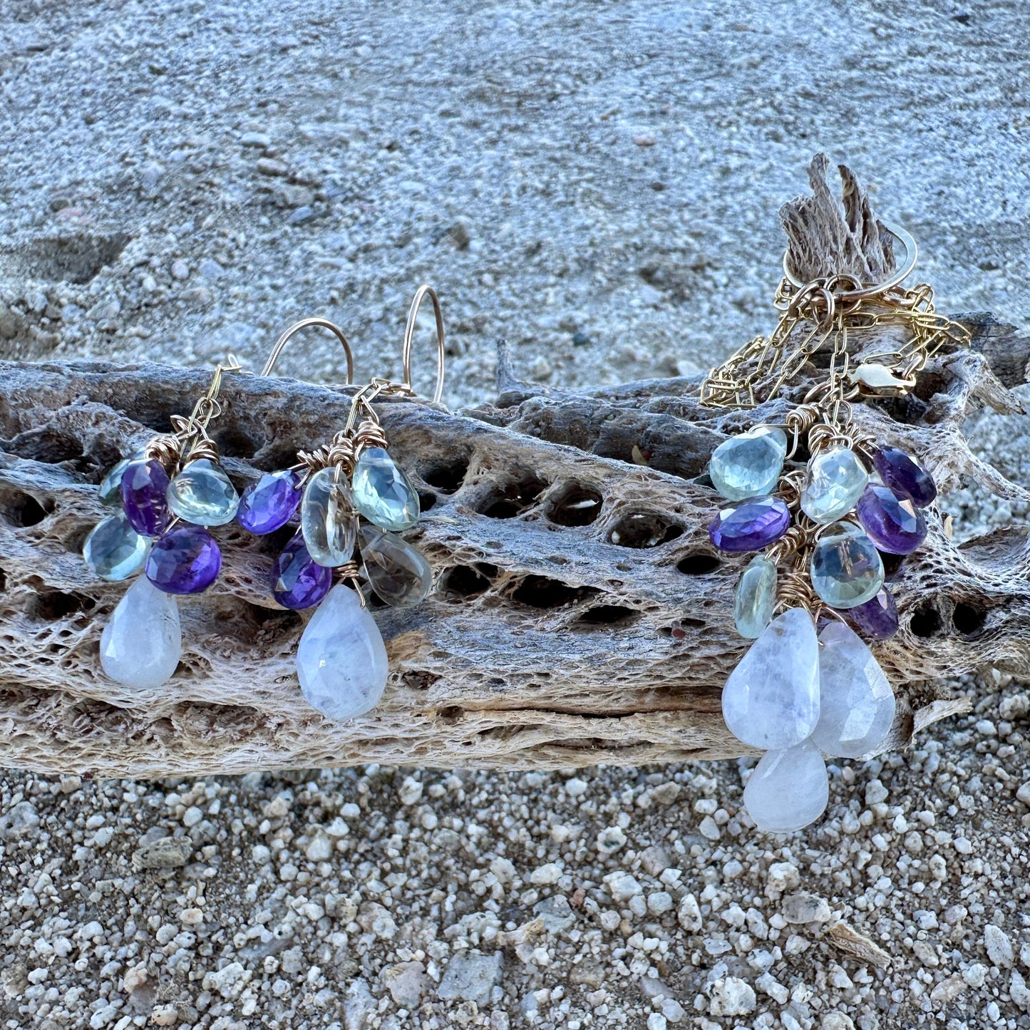 Gemstones Drop Palo Verde Lariat Necklace