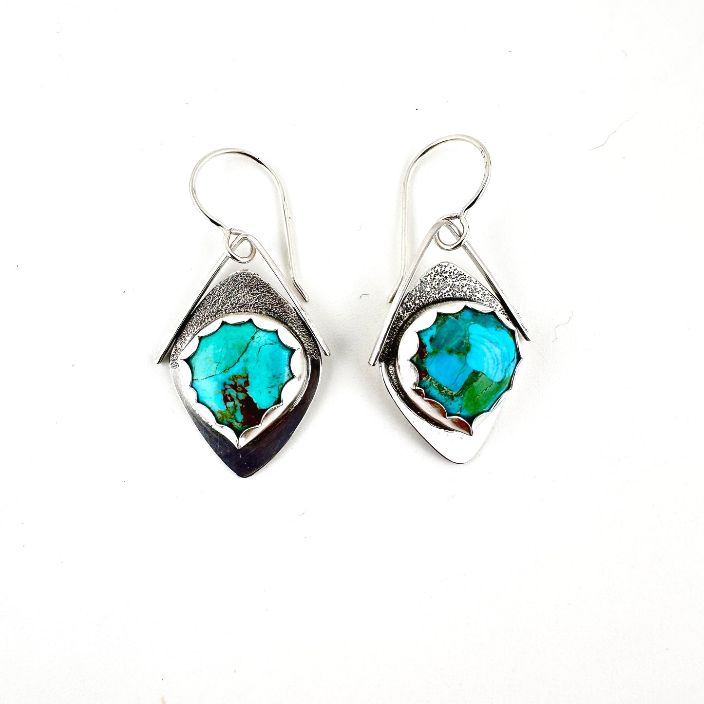 Turquoise Pear Shape Kite Earrings