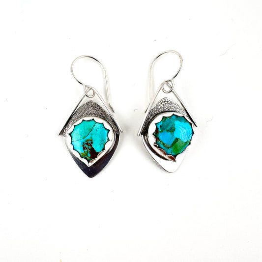 Turquoise Pear Shape Kite Earrings