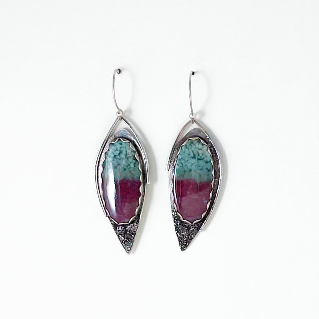 Bloodstone Teardrop Wing Earrings
