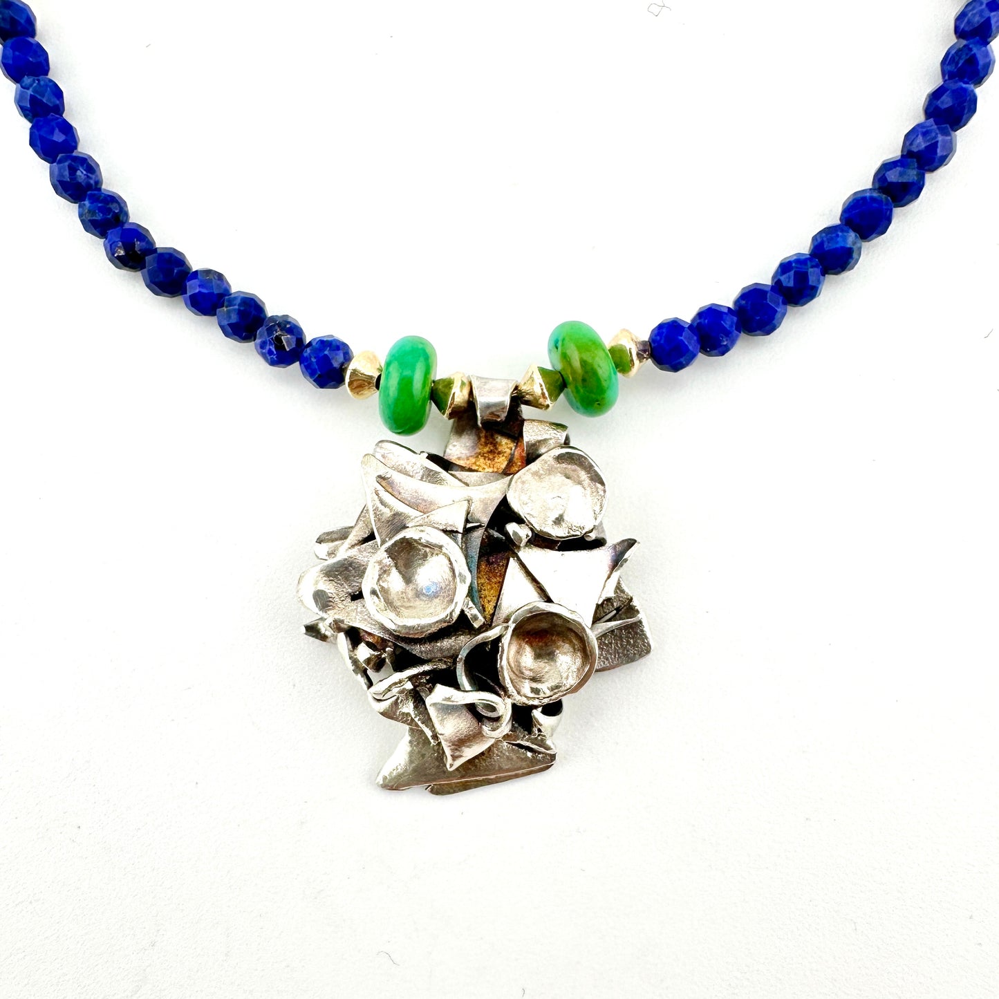 Lapis Turquoise Bar 14K Gold Filled Warrior Necklace