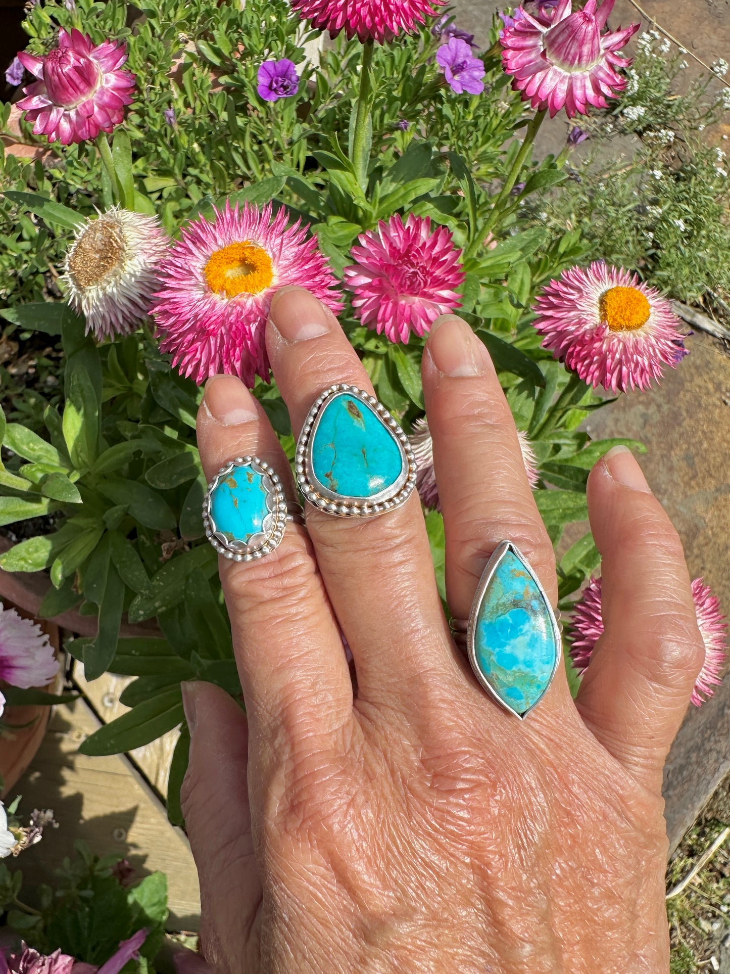 Diamond Turquoise Ring Size 7