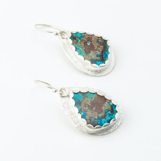Chrysocolla Azurite Butterfly Wing Earrings