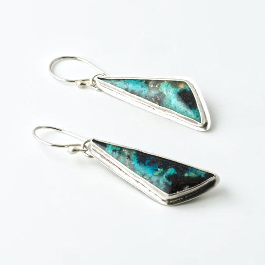 Triangle Drop Chrysocolla Earrings