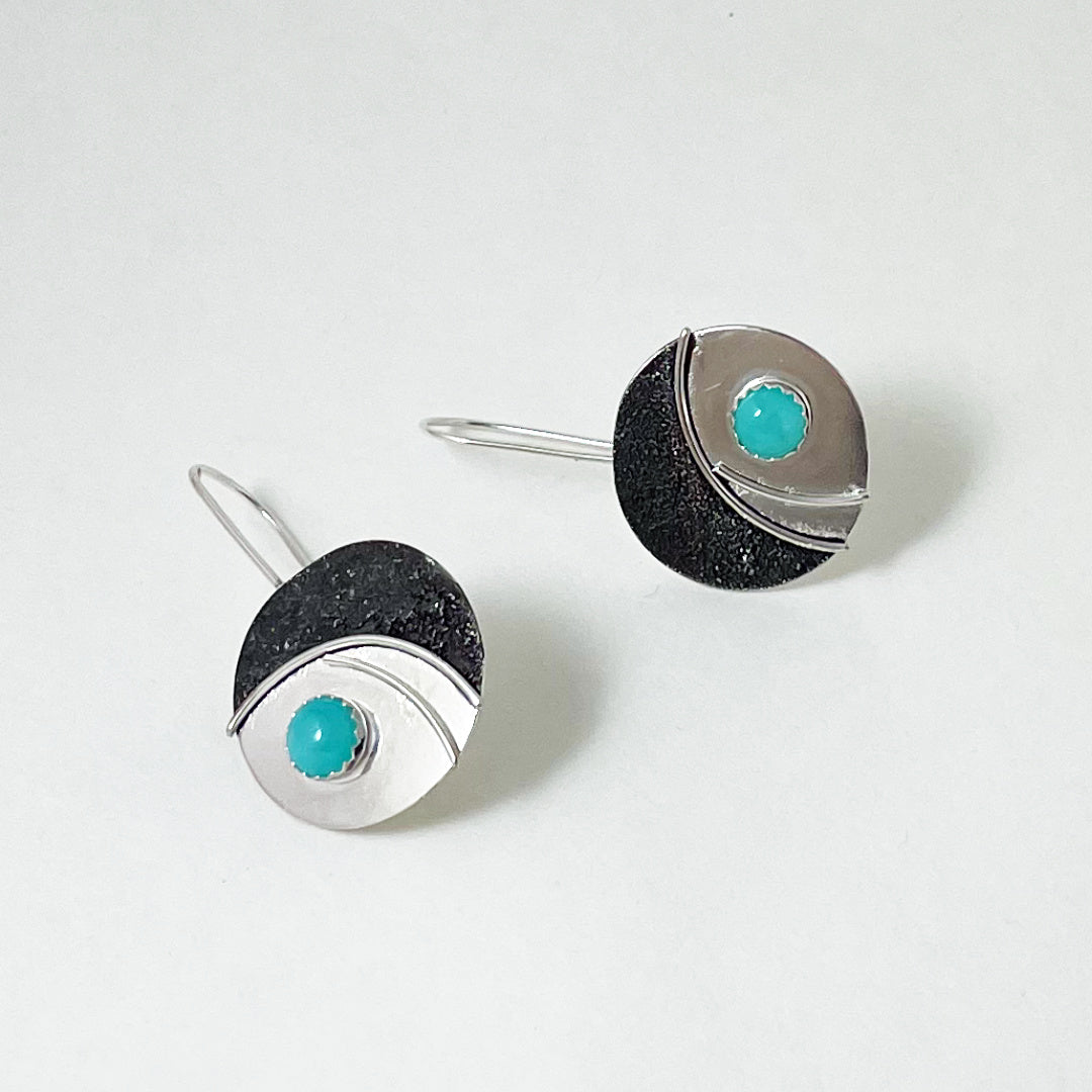 Comet Earrings with Gem Cabochons