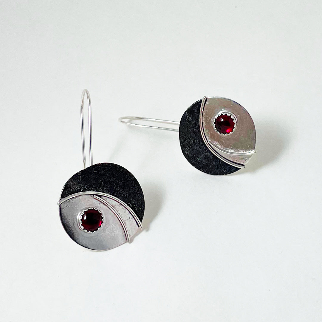 Comet Earrings with Gem Cabochons