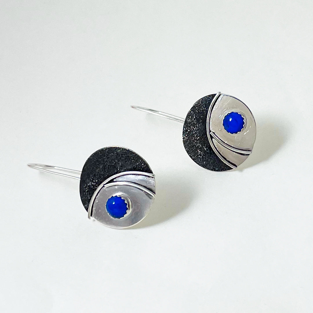 Comet Earrings with Gem Cabochons