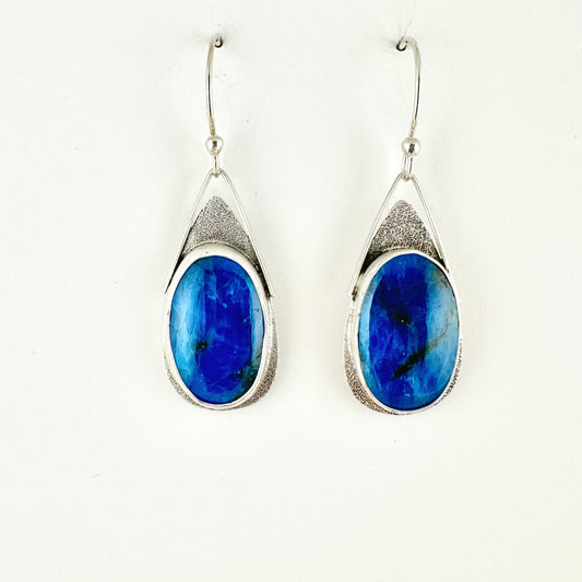 Oval Neon Apatite Drop Earrings