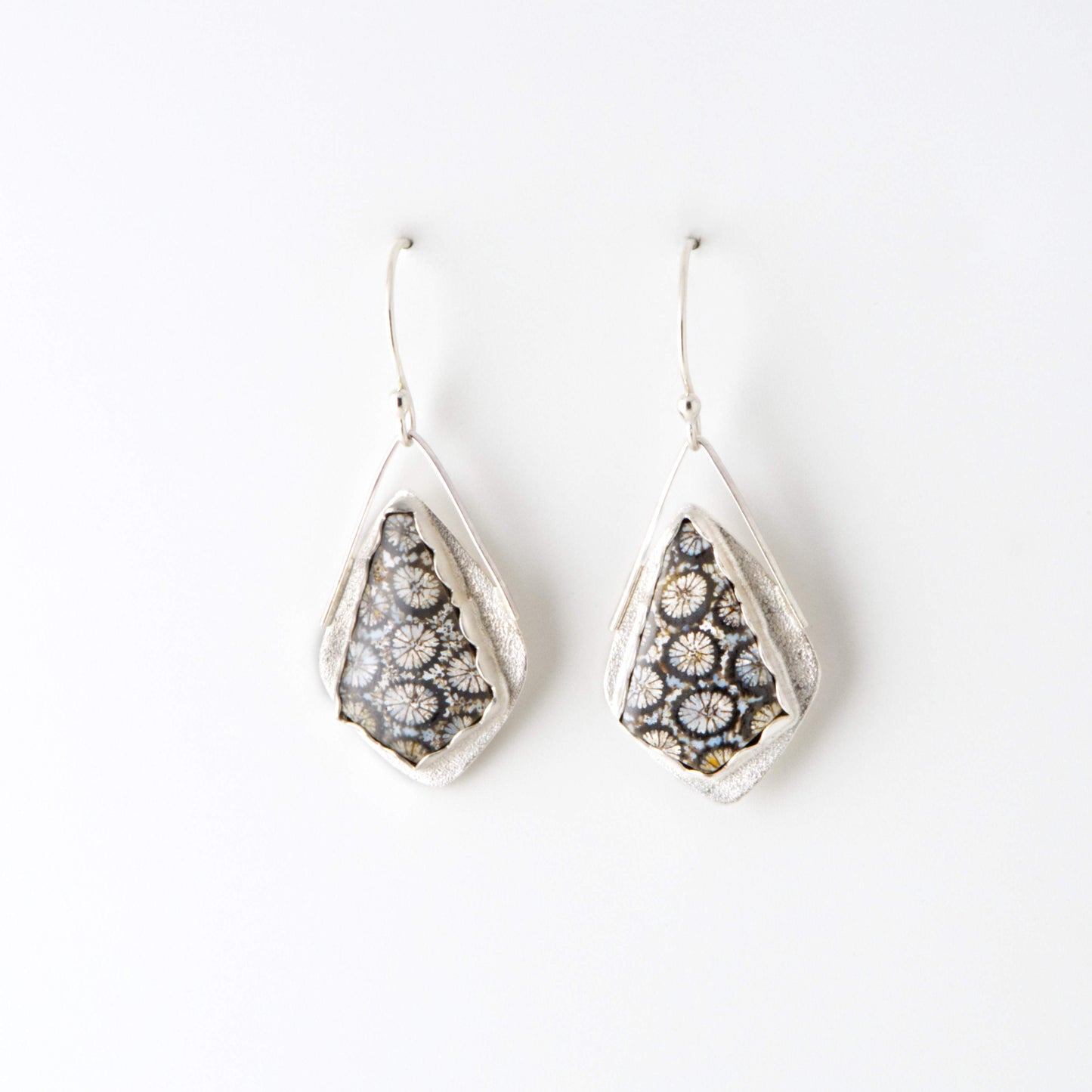 Fossil Coral Kite Earrings