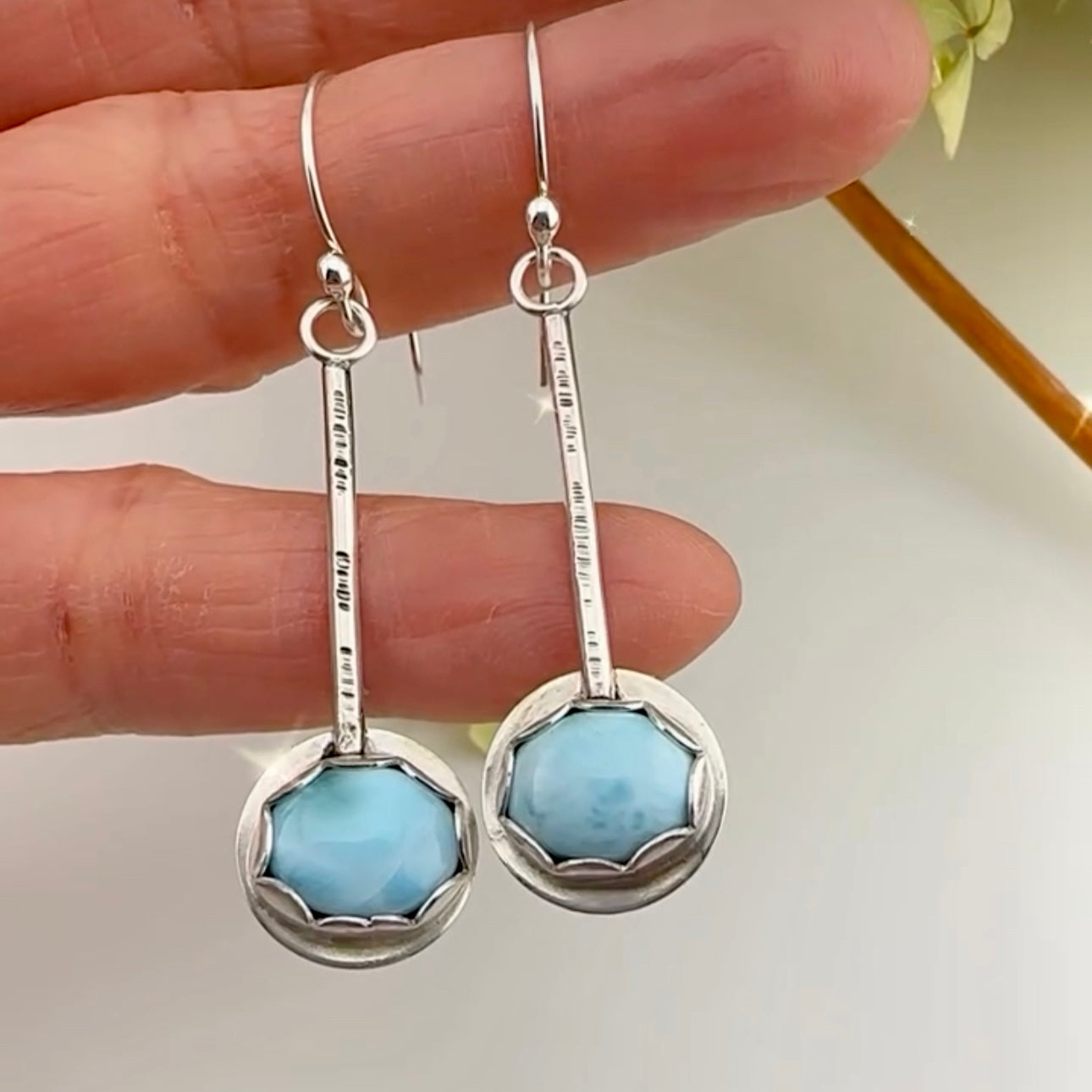 Larimar Pendulum Earrings