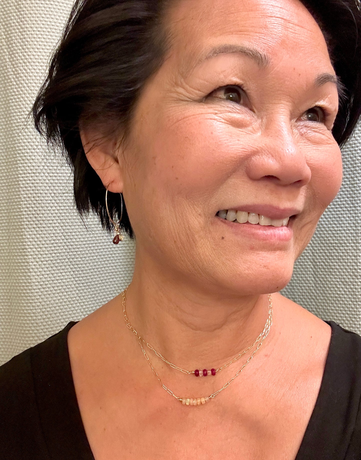 Herkimer Diamonds & Ruby Gembar Necklace