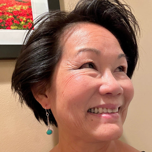 Large Mojave Turquoise Pendulum Earrings