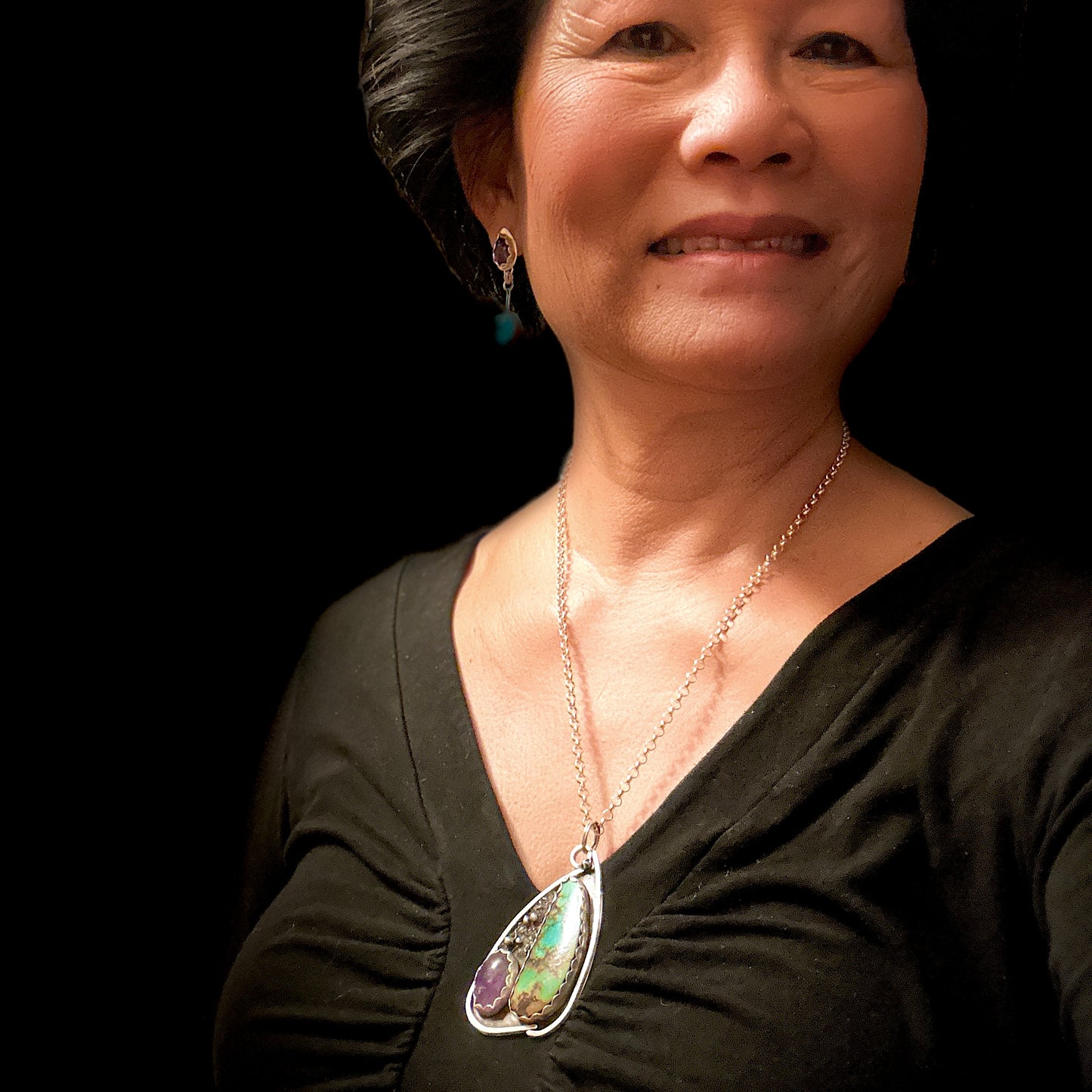 Amethyst & Turquoise Hopeful Pendant Necklace