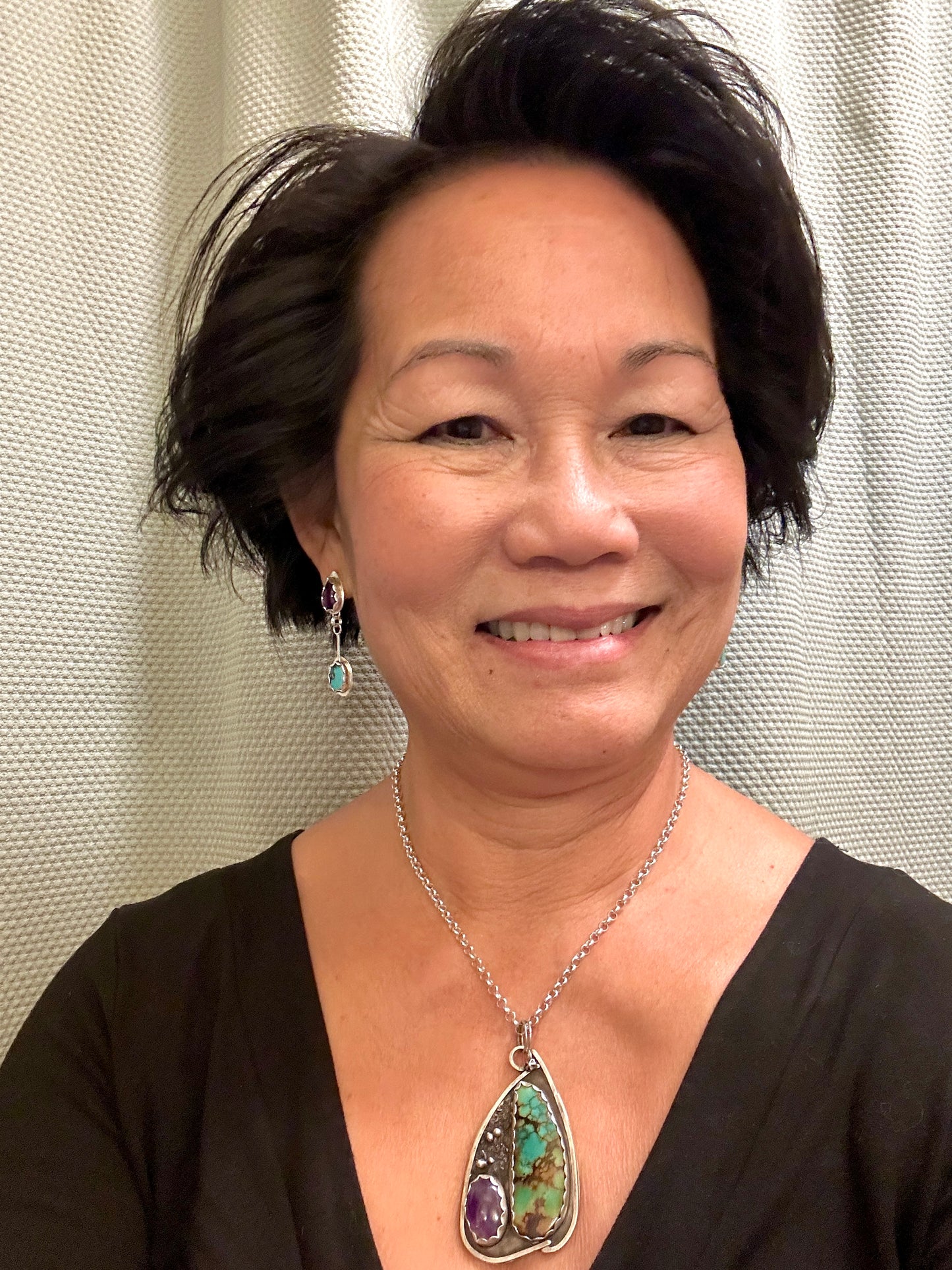 Amethyst & Turquoise Hopeful Pendant Necklace