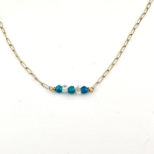 Apatite & Herkimer Diamonds Gembar Necklace