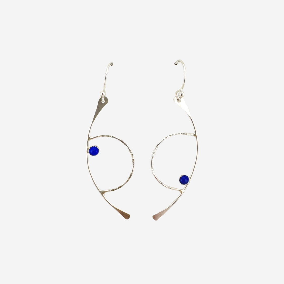 Half Moon Gemstone Earrings