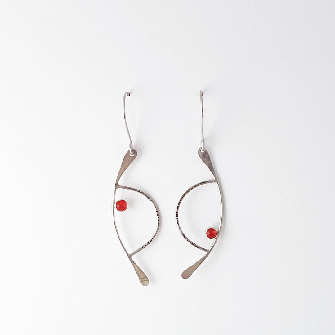 Half Moon Gemstone Earrings