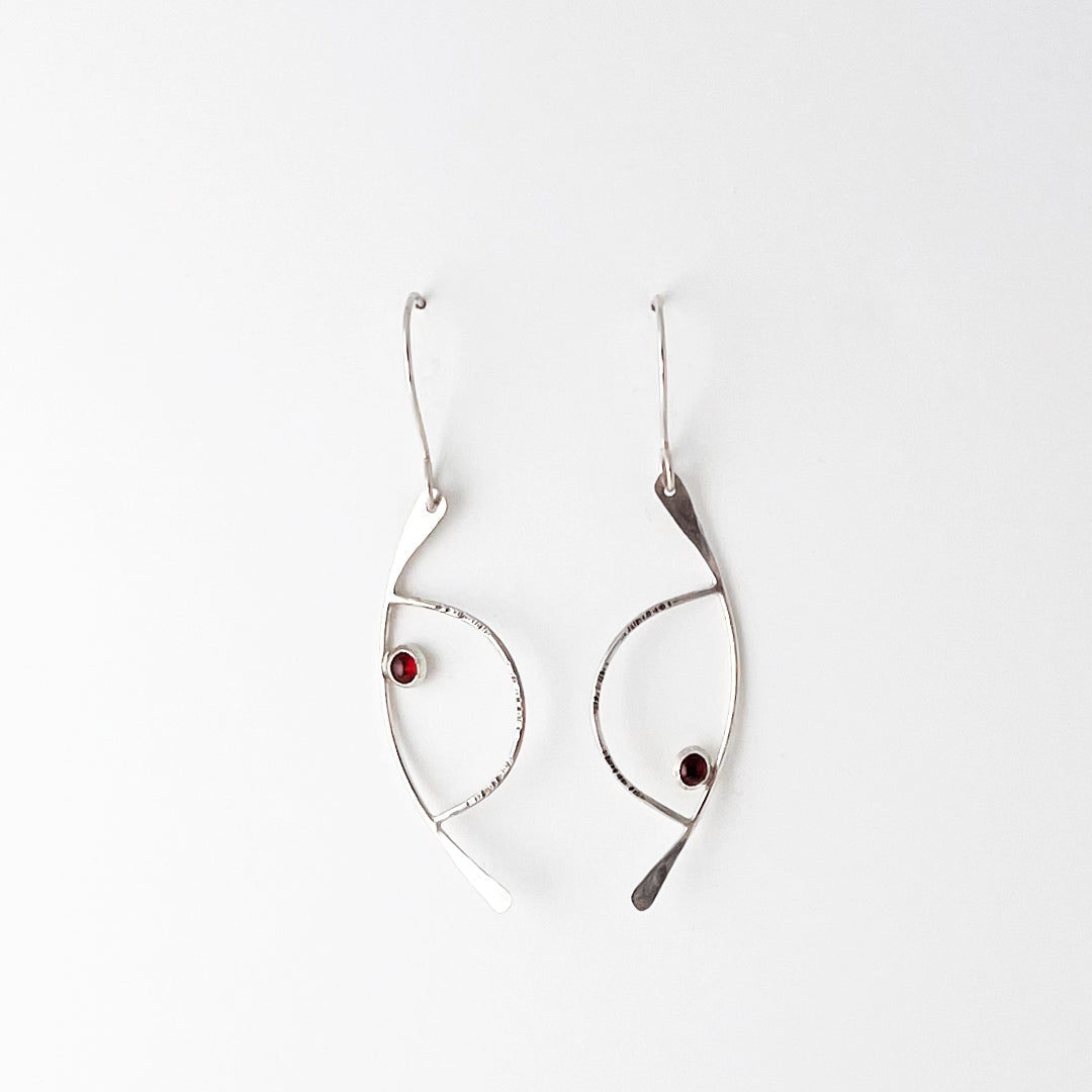 Half Moon Gemstone Earrings