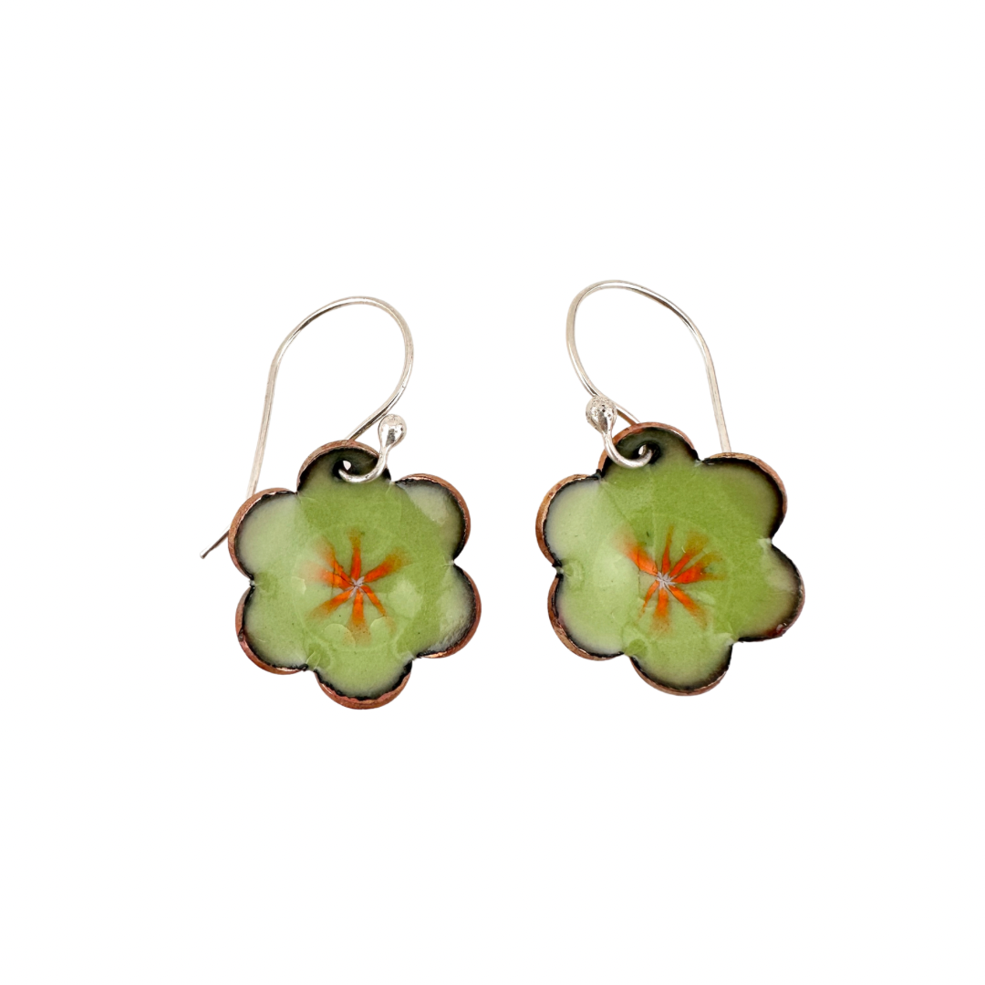 Floral Enameled Earrings
