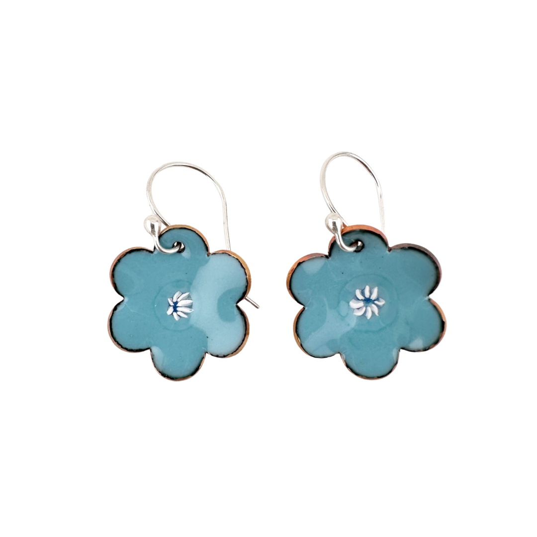 Floral Enameled Earrings
