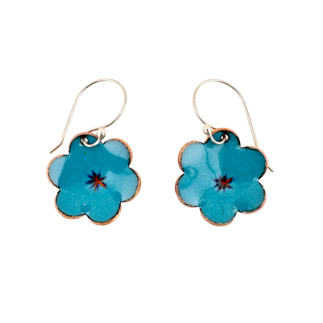 Floral Enameled Earrings