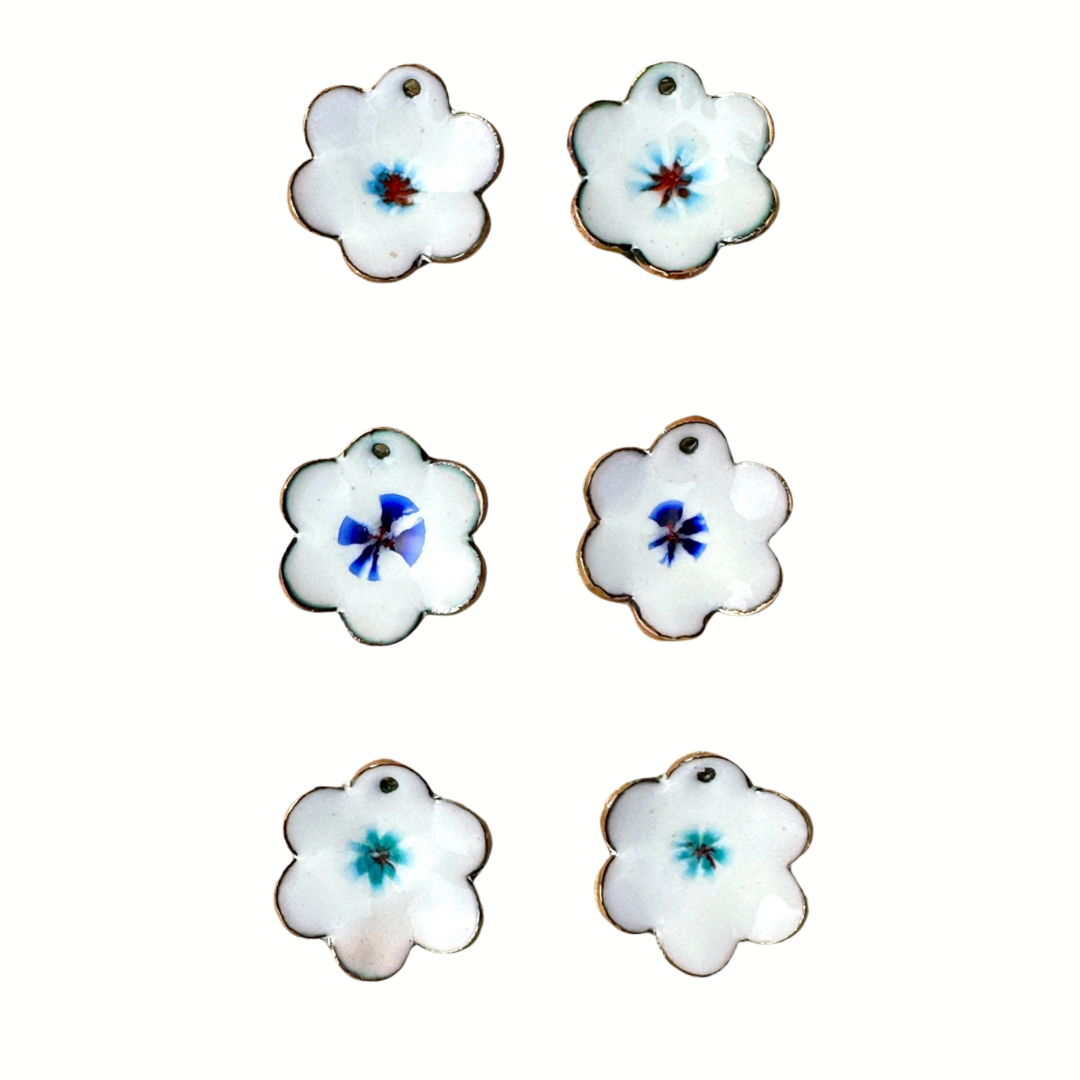 Floral Enameled Earrings