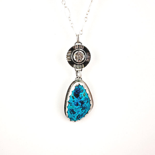 Athena Chrysocolla Azurite Pendant Necklace