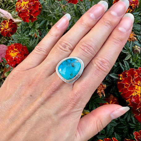 Freeform Turquoise Ring Size 9.25