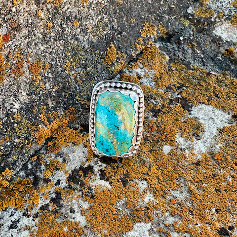 Rectangle Shattuckite Ring Size 7.25