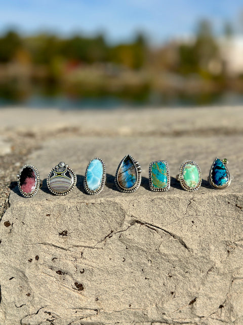 Azurite Chrysocolla Ring Size 8.5