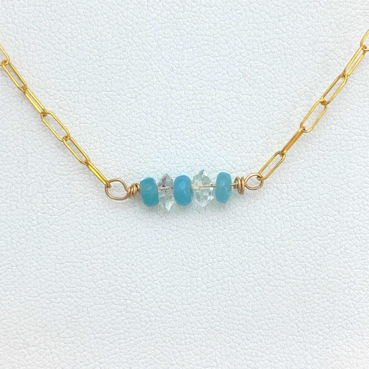 Apatite & Herkimer Diamonds Gembar Necklace