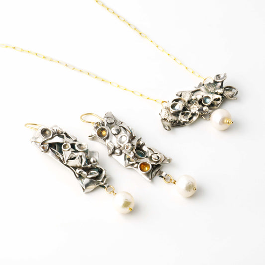 Pearl Warrior Amulet 14K Gold Filled Warrior Necklace