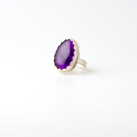 Large Oval Amethyst Ring Size 8