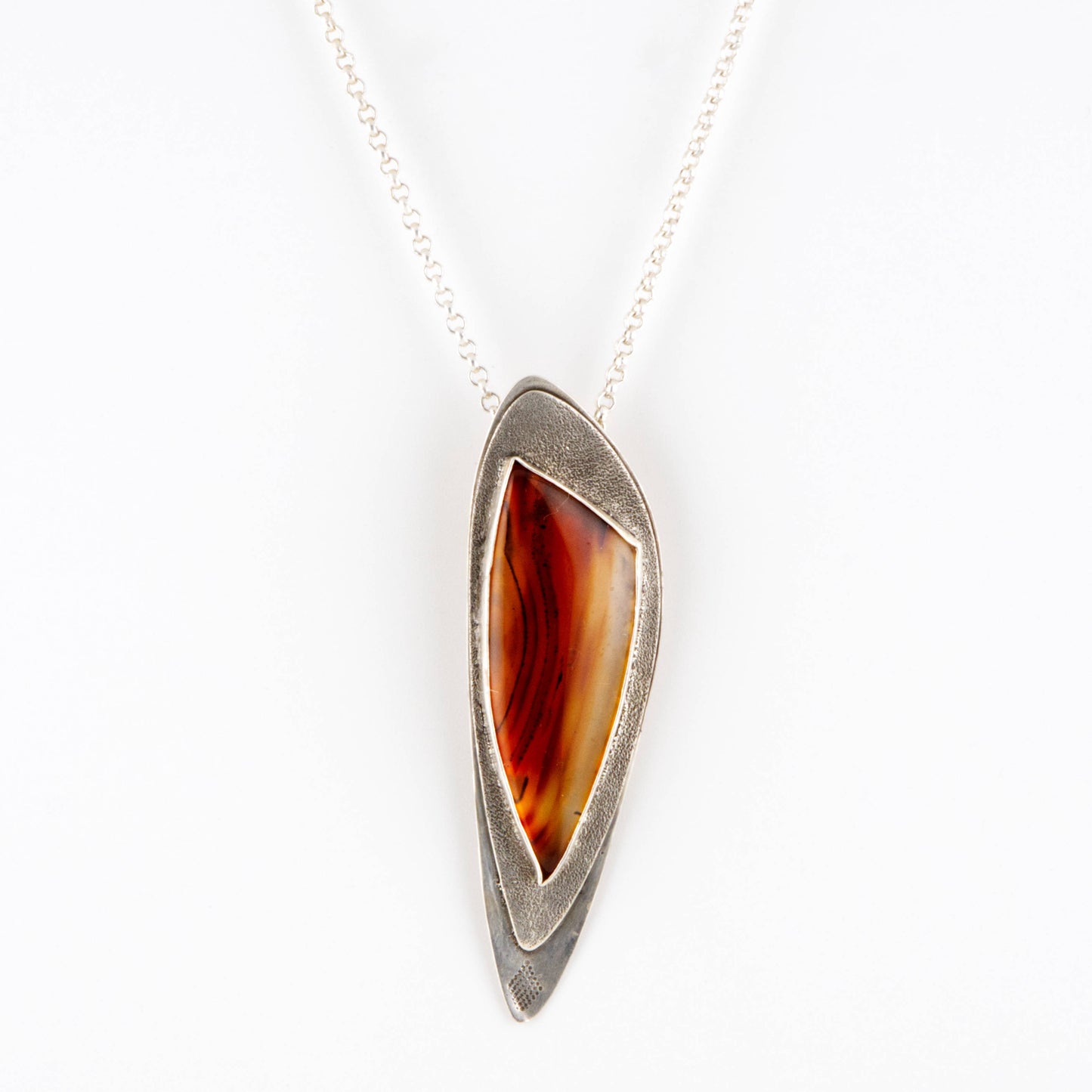 Amber Flow Montana Agate Pendant Necklace