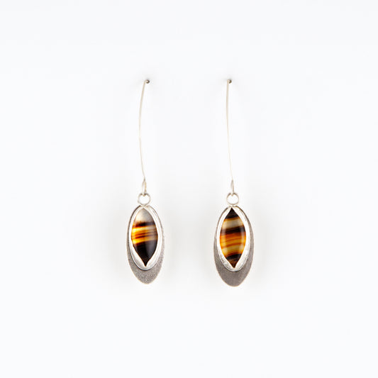 Montana Agate Double Oval Earrings