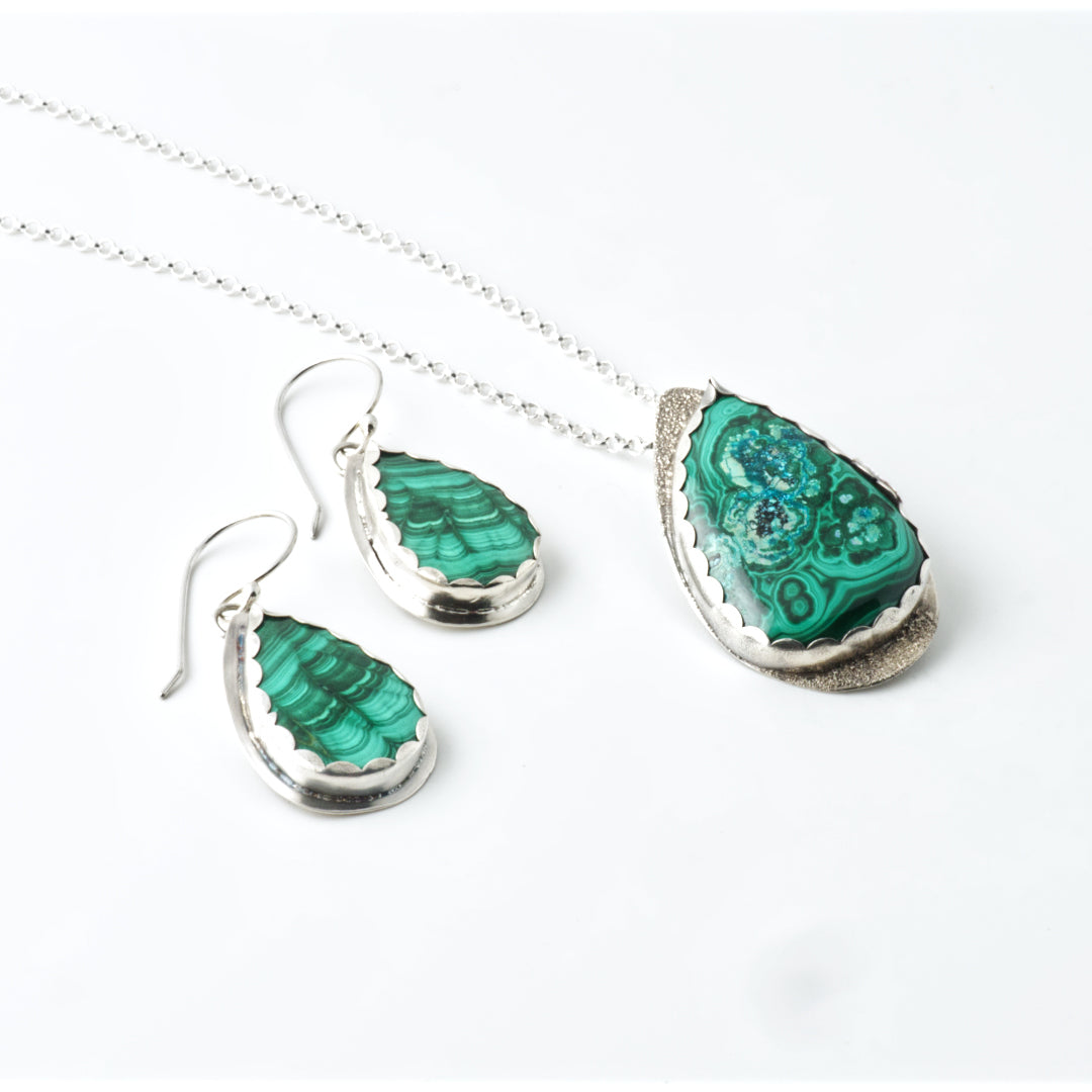 Malachite Teardrop Earrings