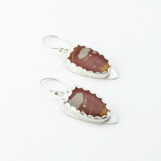 Mookaite Jasper Shield Earrings