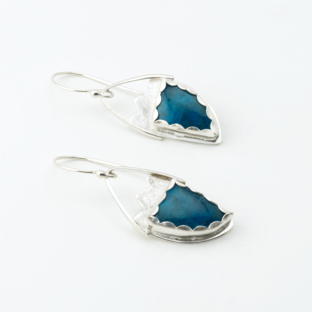 Neon Apatite Angel Wing Earrings