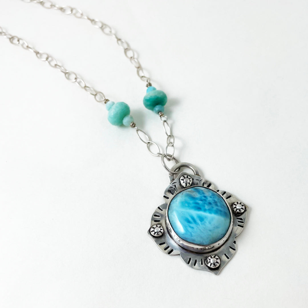 Ocean Moon Larimar Pendant Necklace