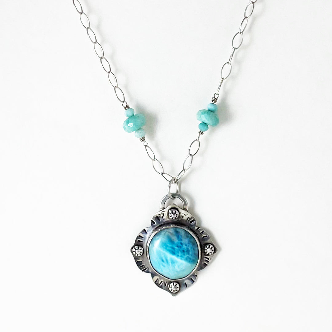 Ocean Moon Larimar Pendant Necklace